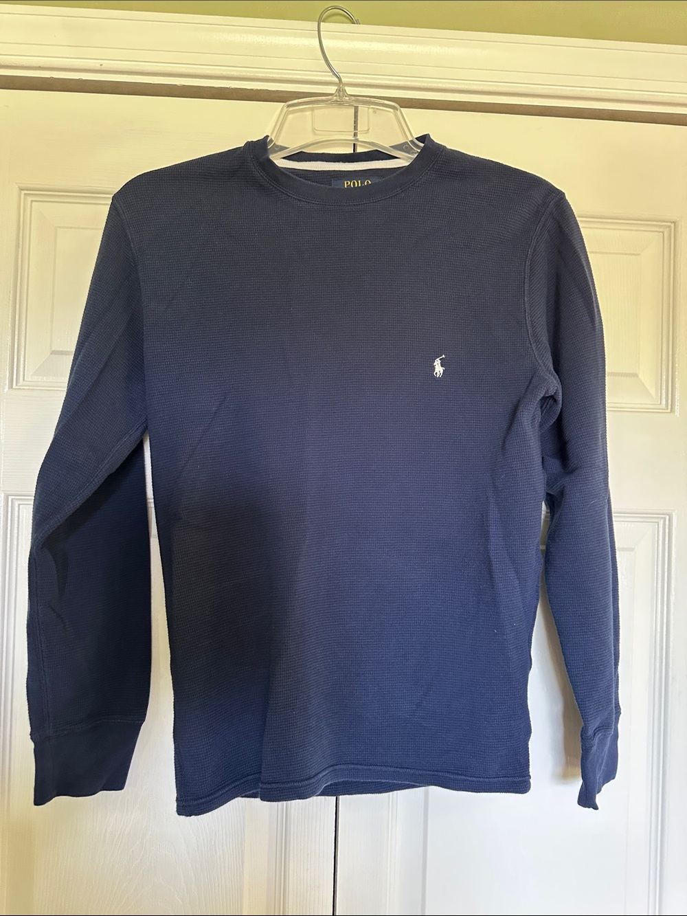 Polo by Ralph Lauren Navy Long Sleeve Textured Crew